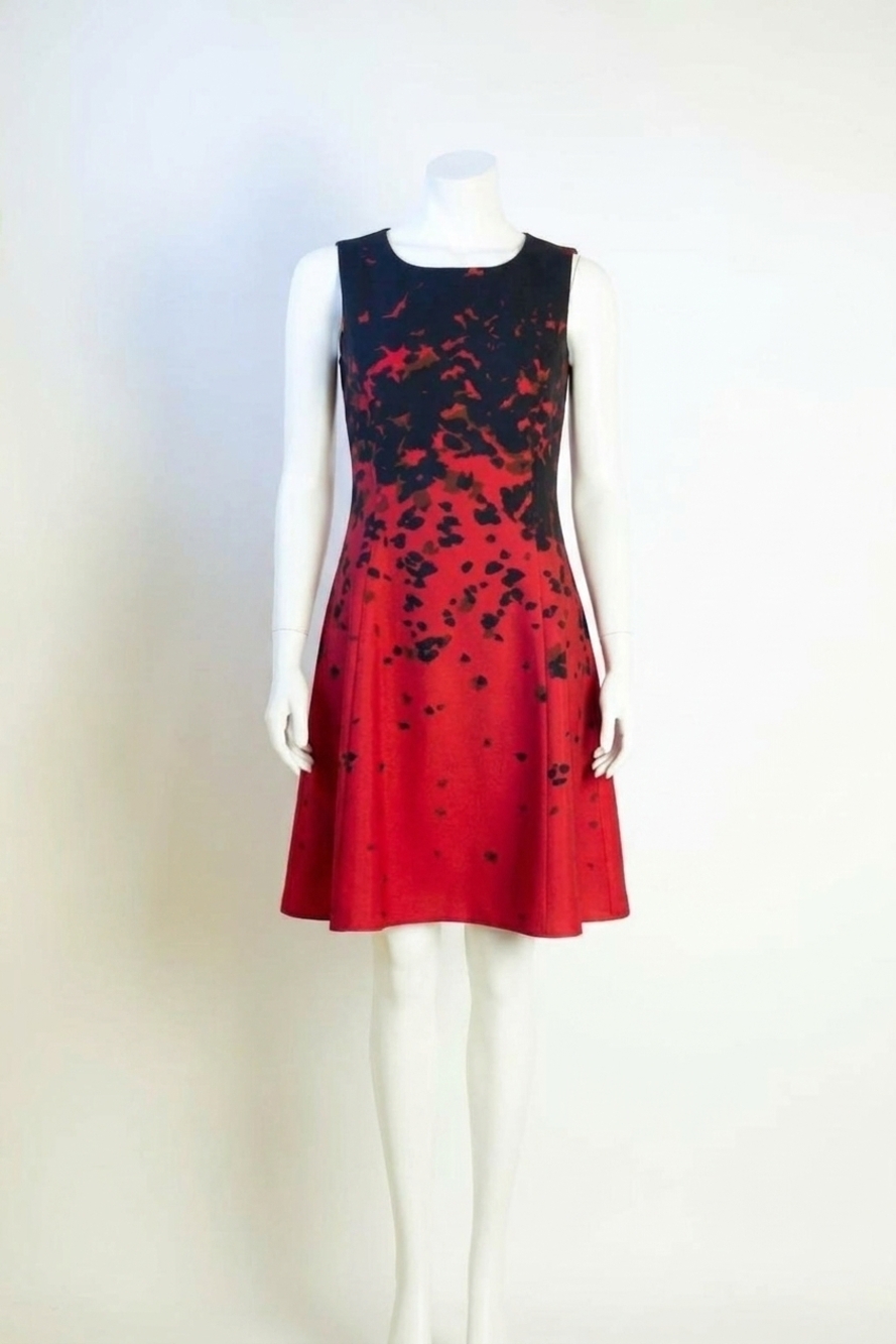 NEW SAMUEL DONG women's a-line dress in red/black